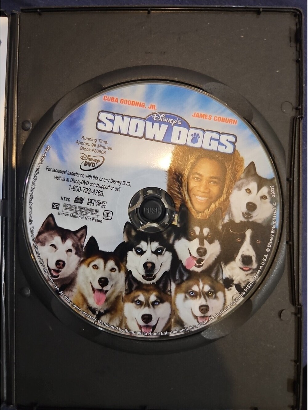 Snow Dogs (DVD, 2002) Disc Only